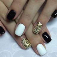 Дизайн черных матовых ногтей