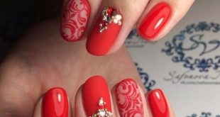 Красный дизайн ногтей 2017