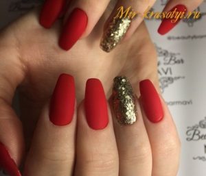 Красный дизайн ногтей 2017