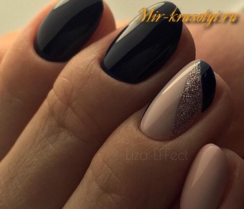 Черный дизайн ногтей 2017