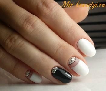 Черно белый дизайн ногтей 2018
