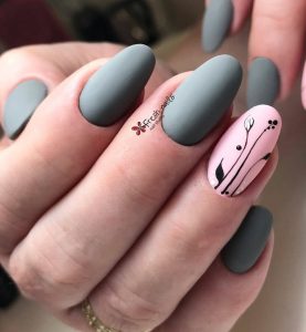 Серый дизайн ногтей 2018