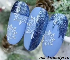 зимний дизайн ногтей 2020