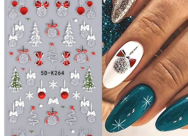 серебряные рисунки в маникюре (4)